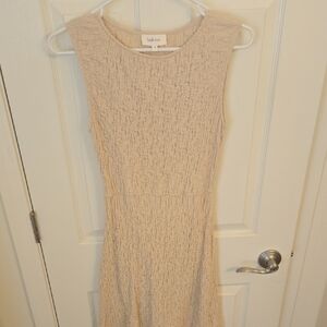 Cream Textured Women's Dress